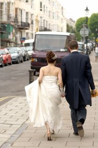 Following the newlyweds through the streets of Brighton